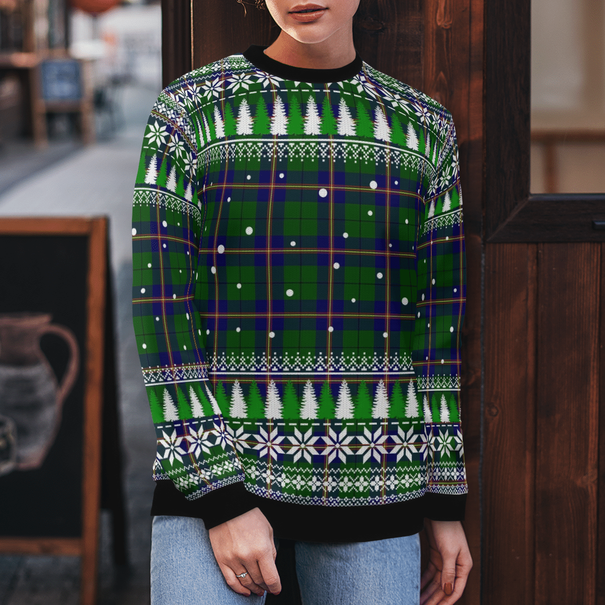 Clan Carmichael Modern Tartan Christmas Ugly Sweater TR82 Carmichael Modern Tartan Tartan Ugly Sweater   
