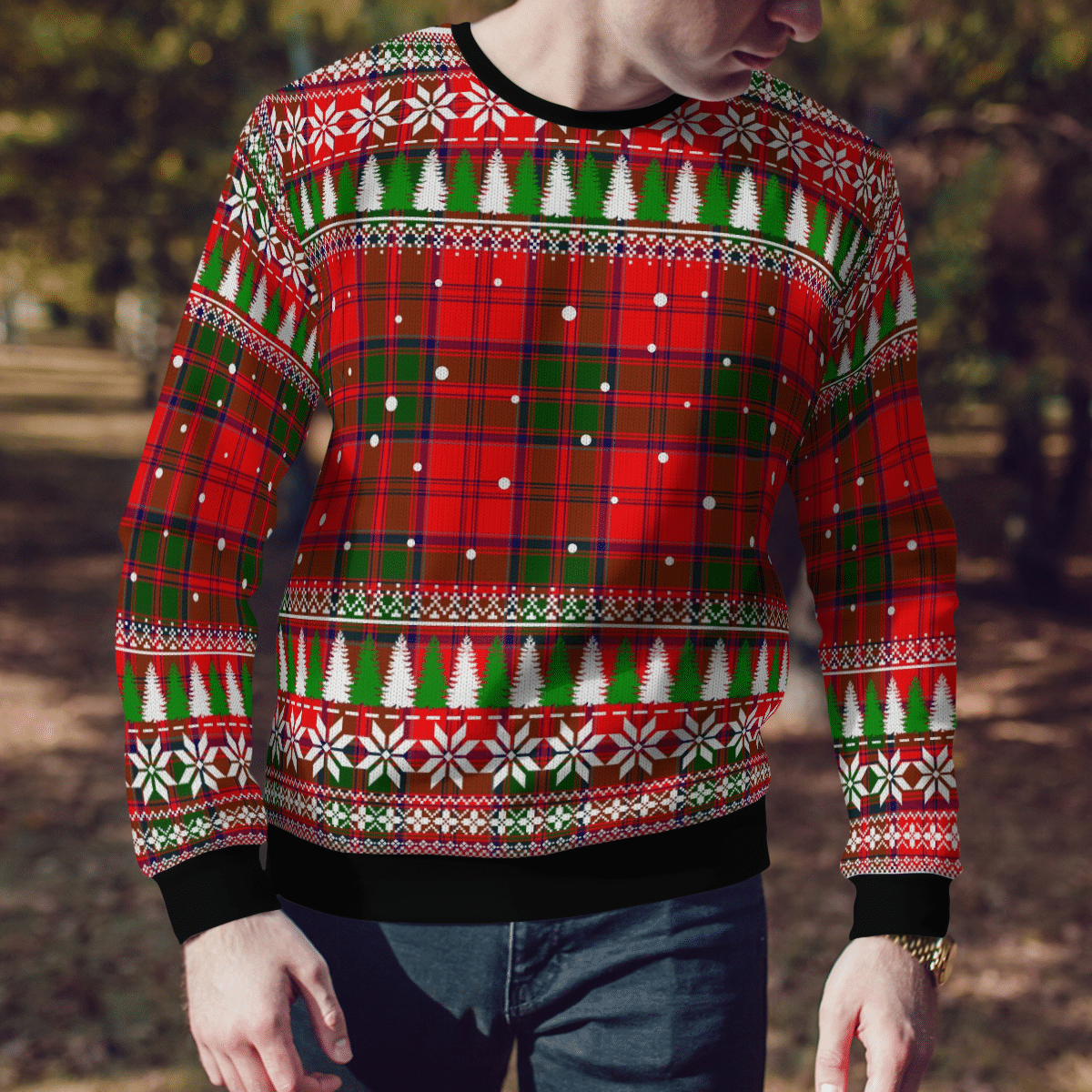 Clan Grant Modern Tartan Christmas Ugly Sweater ET72 Grant Modern Tartan Tartan Ugly Sweater   