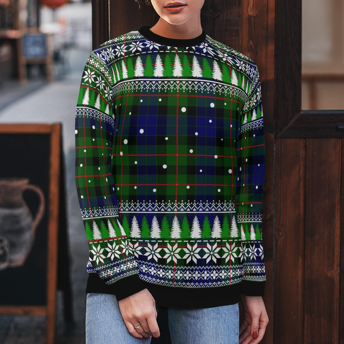 Clan Gunn Modern  Tartan Christmas Ugly Sweater FF20 Gunn Modern Tartan Tartan Ugly Sweater   