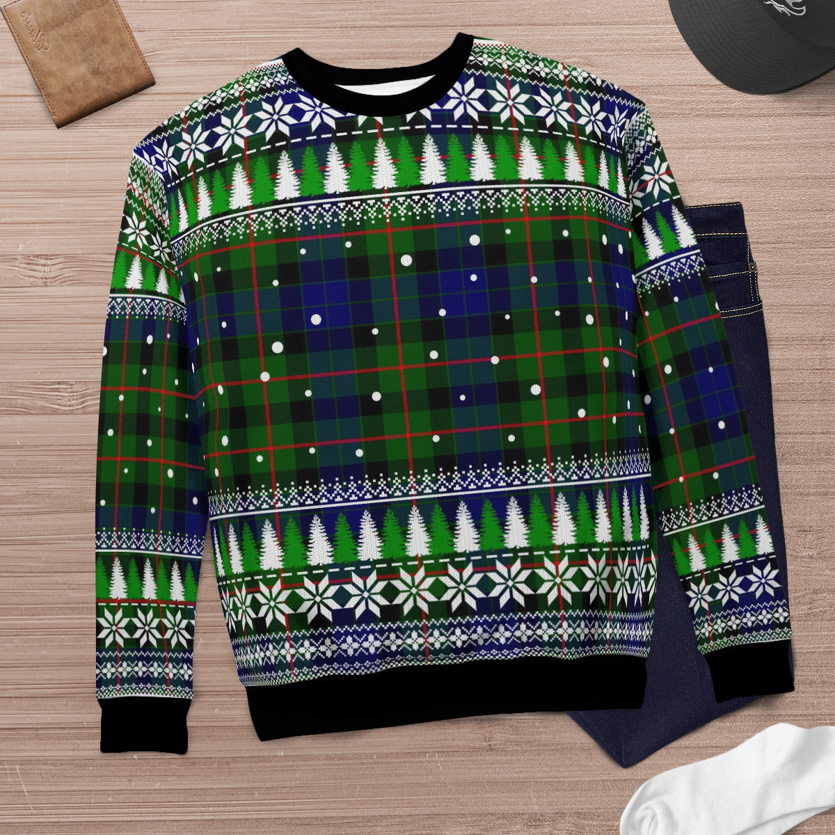 Clan Gunn Modern  Tartan Christmas Ugly Sweater FF20 Gunn Modern Tartan Tartan Ugly Sweater   