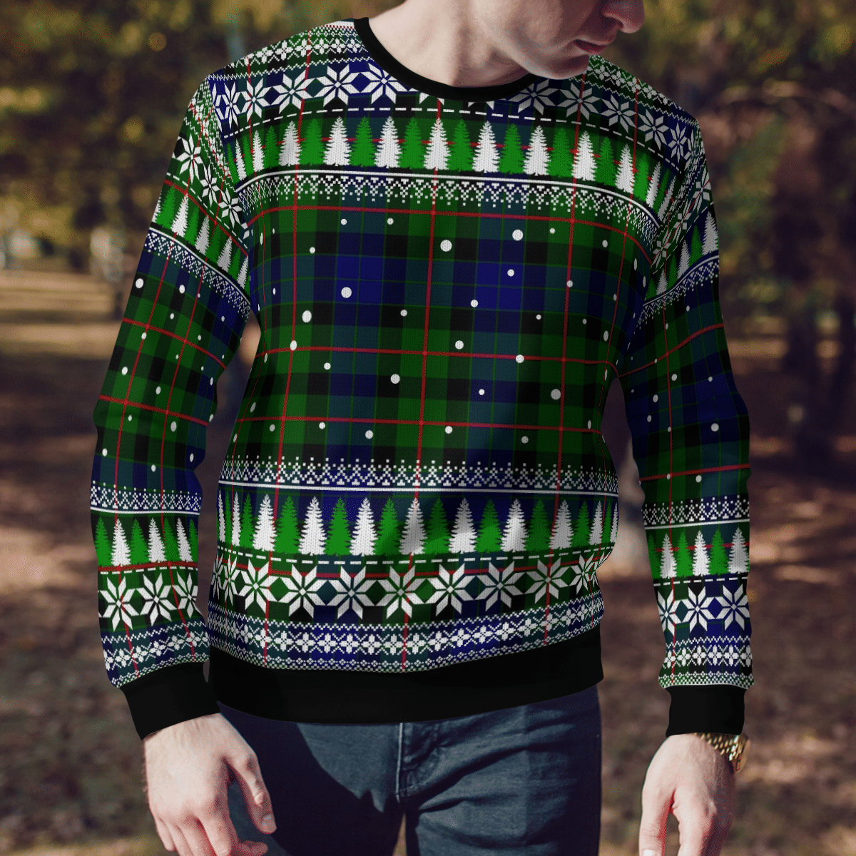 Clan Gunn Modern  Tartan Christmas Ugly Sweater FF20 Gunn Modern Tartan Tartan Ugly Sweater   