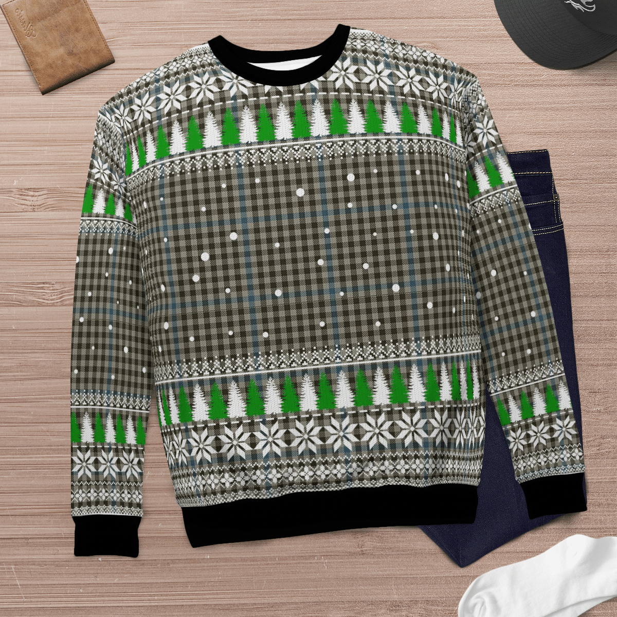 Clan Haig Check Tartan Christmas Ugly Sweater ES55 Haig Check Tartan Tartan Ugly Sweater   
