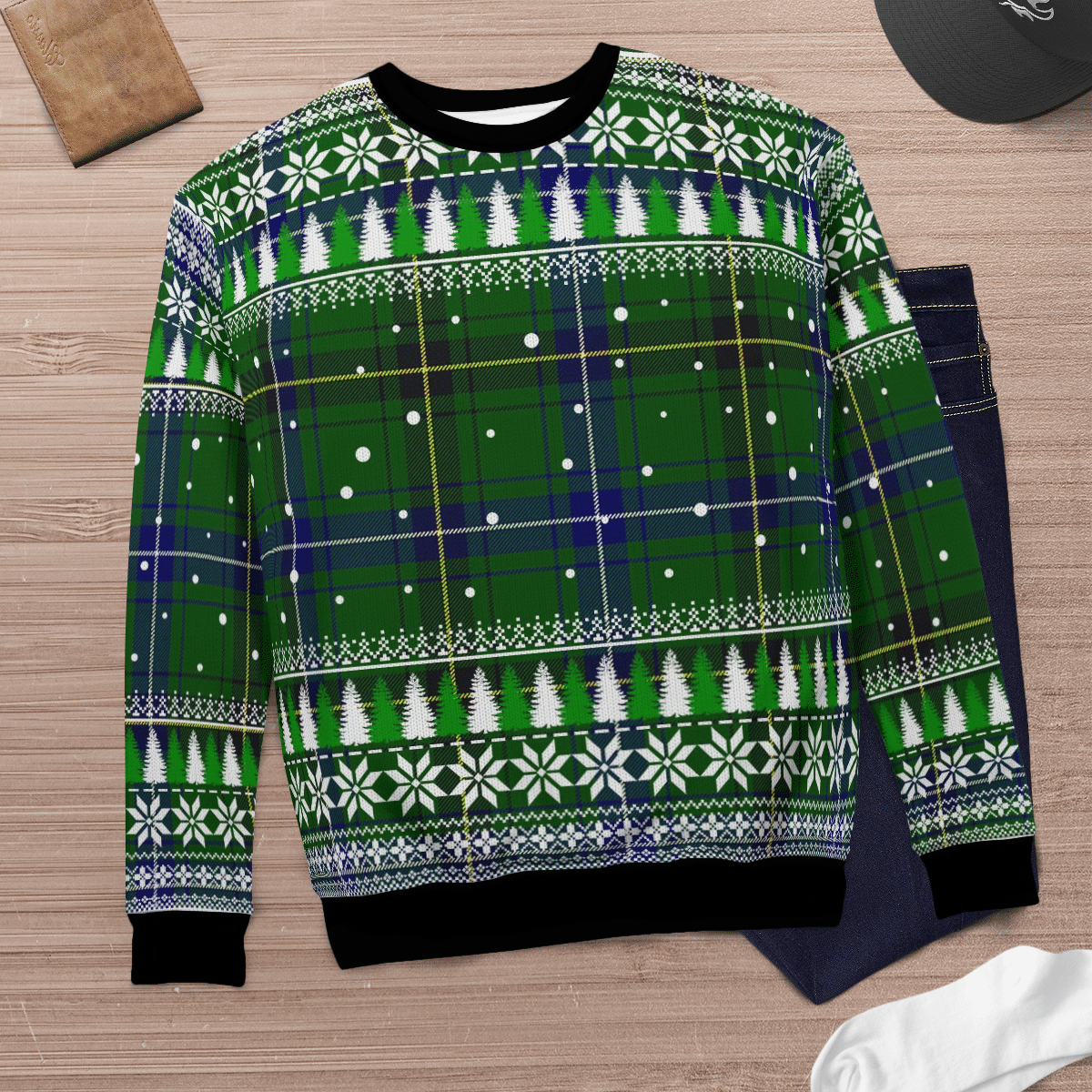 Clan Henderson Modern Tartan Christmas Ugly Sweater HU54 Henderson Modern Tartan Tartan Ugly Sweater   