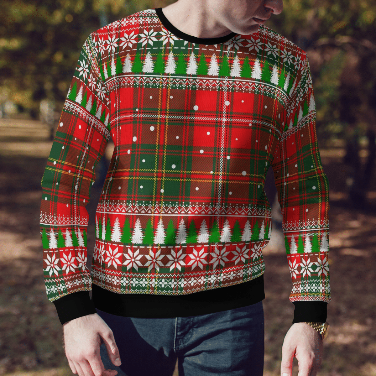 Clan Hay Modern Tartan Christmas Ugly Sweater GR85 Hay Modern Tartan Tartan Ugly Sweater   