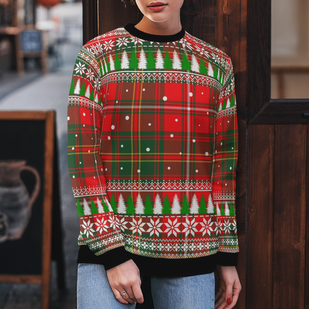 Clan Hay Modern Tartan Christmas Ugly Sweater GR85 Hay Modern Tartan Tartan Ugly Sweater   