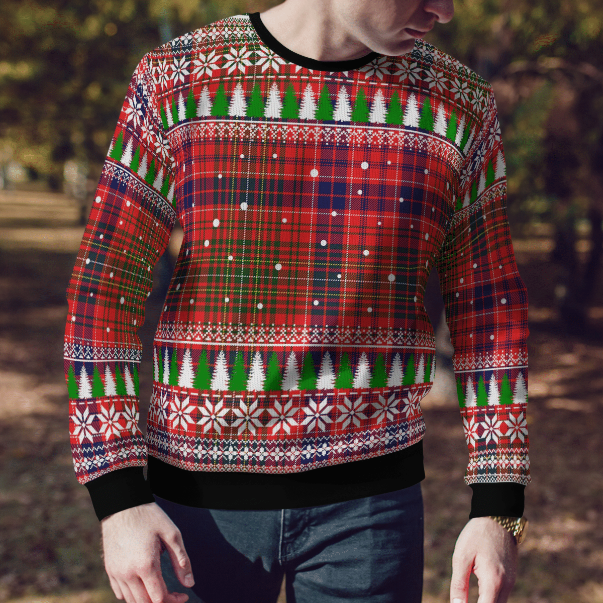 Clan Lumsden Modern Tartan Christmas Ugly Sweater CY44 Lumsden Modern Tartan Tartan Ugly Sweater   