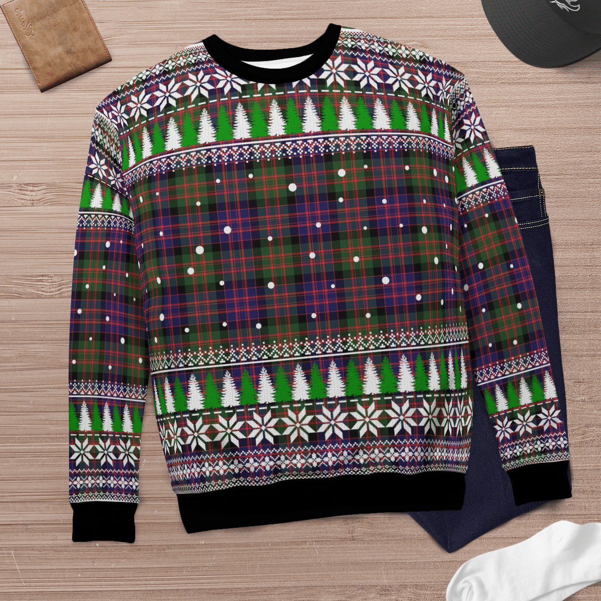 Clan MacDonald Modern Tartan Christmas Ugly Sweater CG98 MacDonald Modern Tartan Tartan Ugly Sweater   