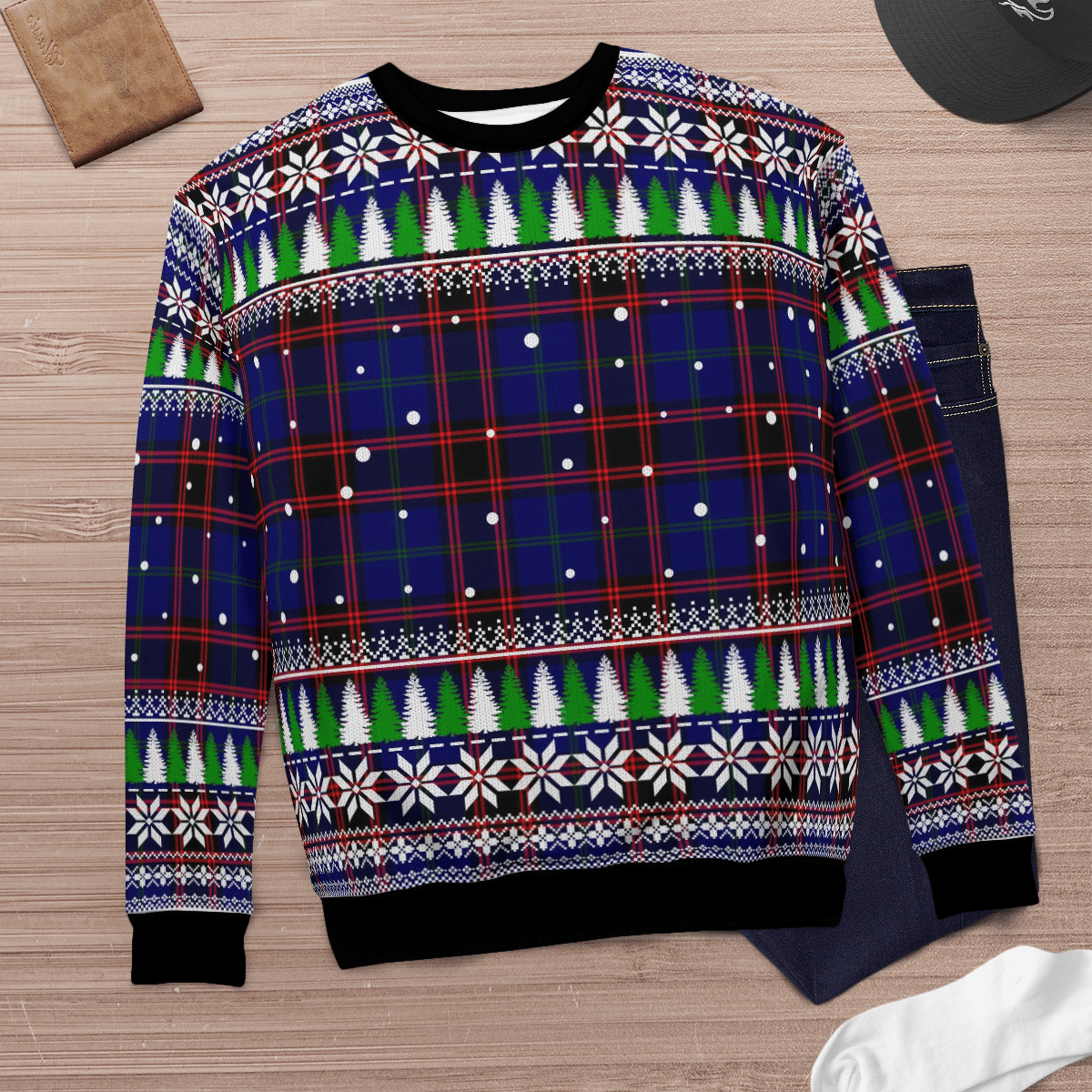 Clan Home Modern Tartan Christmas Ugly Sweater NN97 Home Modern Tartan Tartan Ugly Sweater   