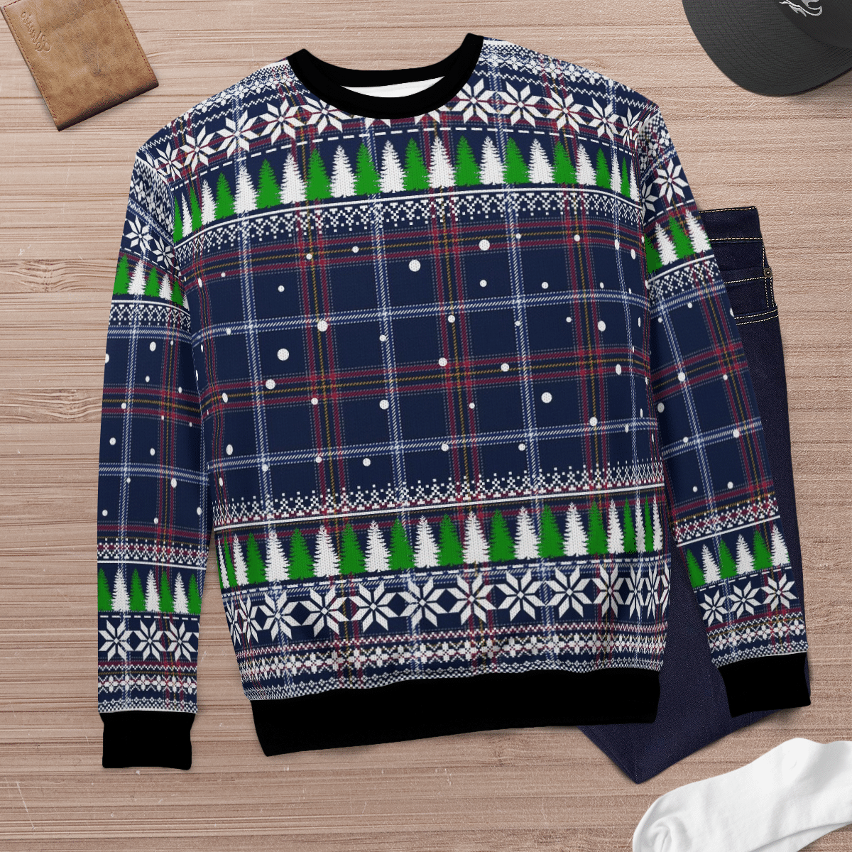 Clan Jewish Tartan Tartan Christmas Ugly Sweater AW24 Jewish Tartan Tartan Tartan Ugly Sweater   