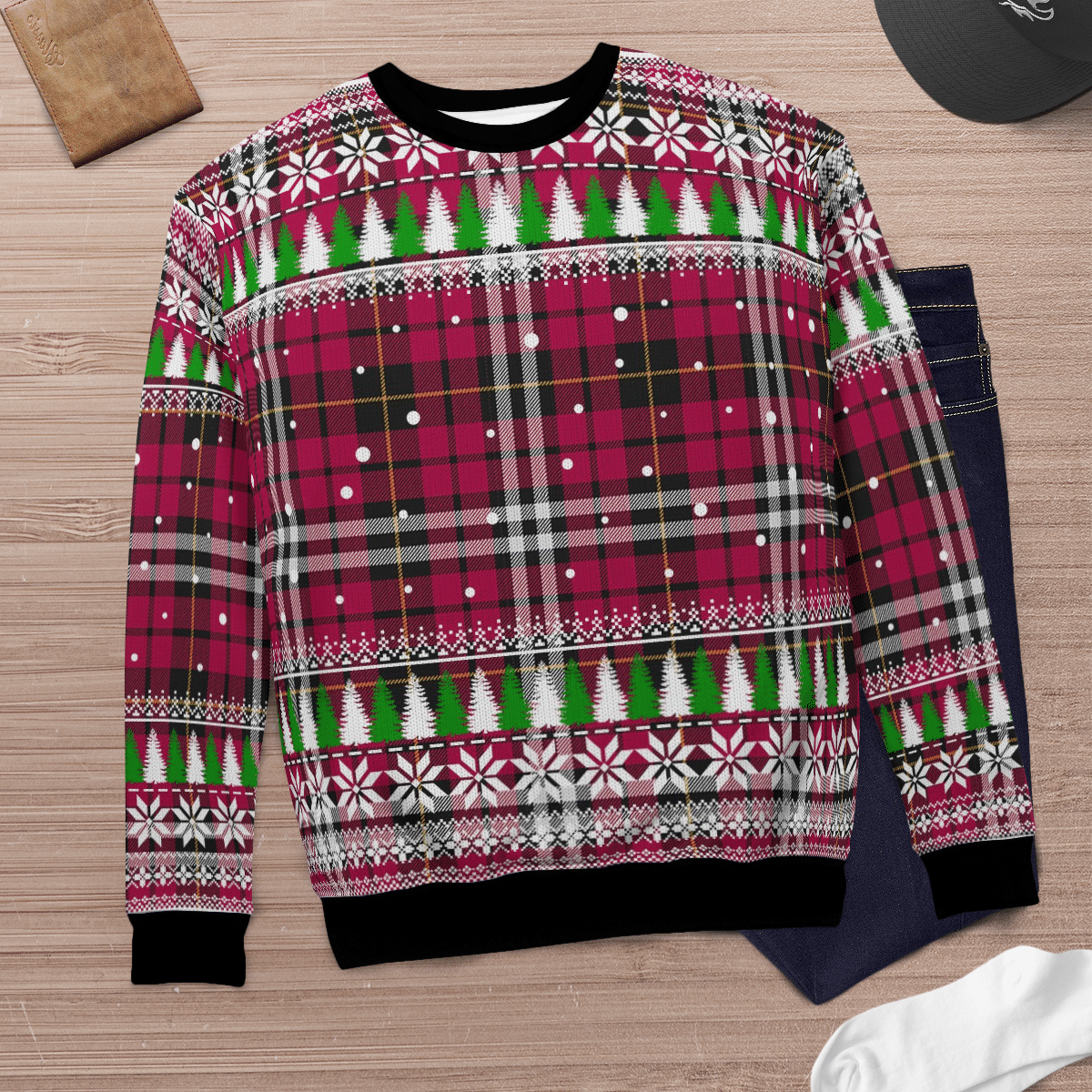 Clan Little Tartan Christmas Ugly Sweater BP50 Little Tartan Tartan Ugly Sweater   