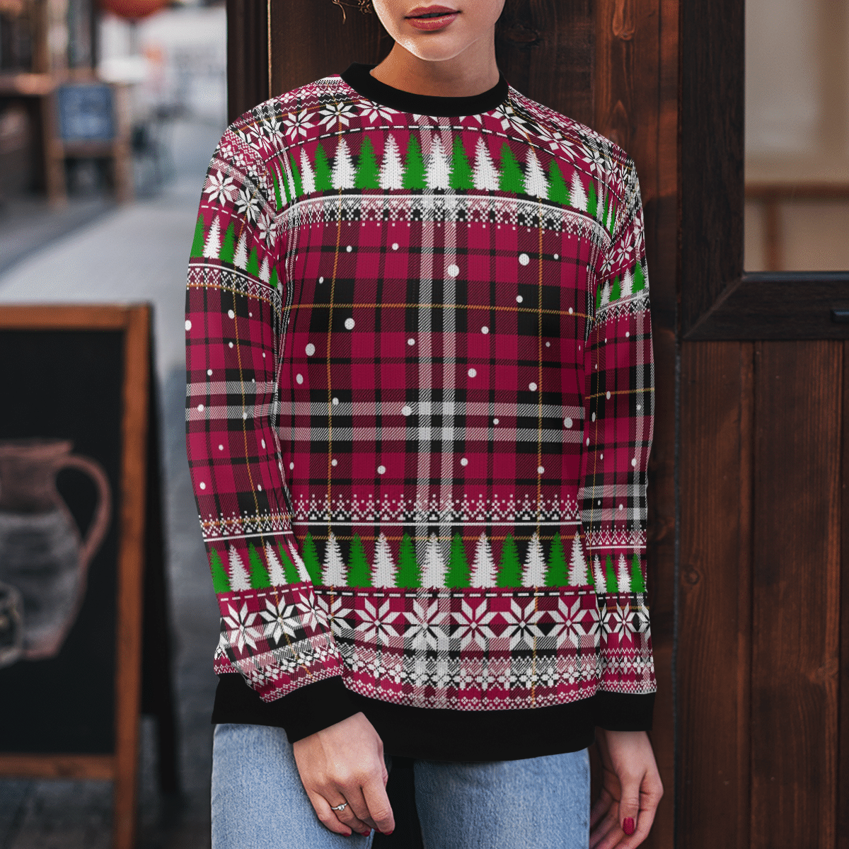 Clan Little Tartan Christmas Ugly Sweater BP50 Little Tartan Tartan Ugly Sweater   