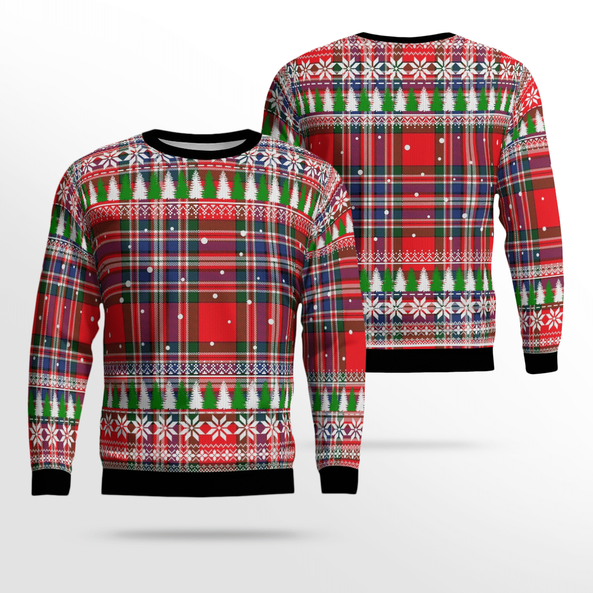 Clan MacFarlane Modern Tartan Christmas Ugly Sweater BB64 MacFarlane Modern Tartan Tartan Ugly Sweater   