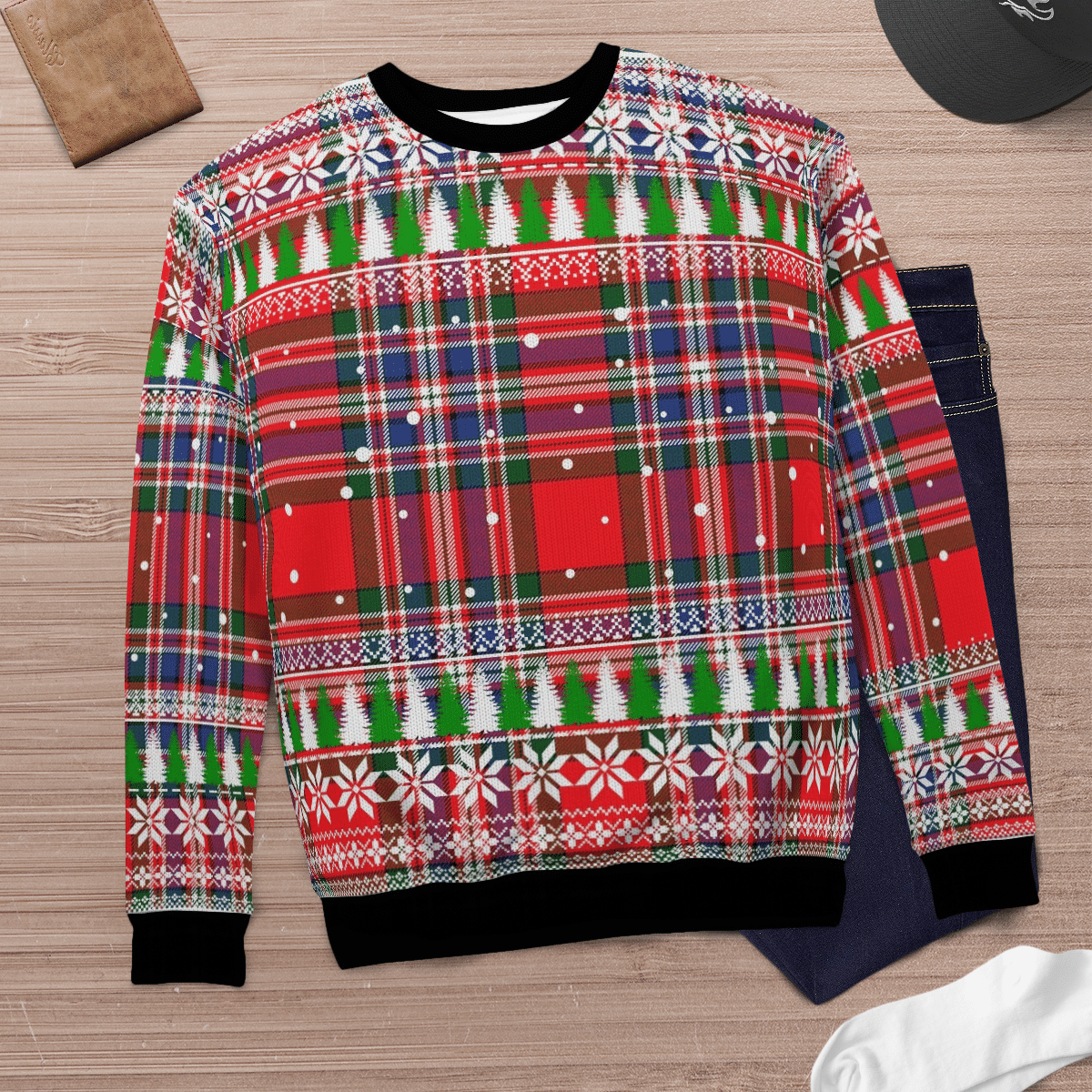 Clan MacFarlane Modern Tartan Christmas Ugly Sweater BB64 MacFarlane Modern Tartan Tartan Ugly Sweater   