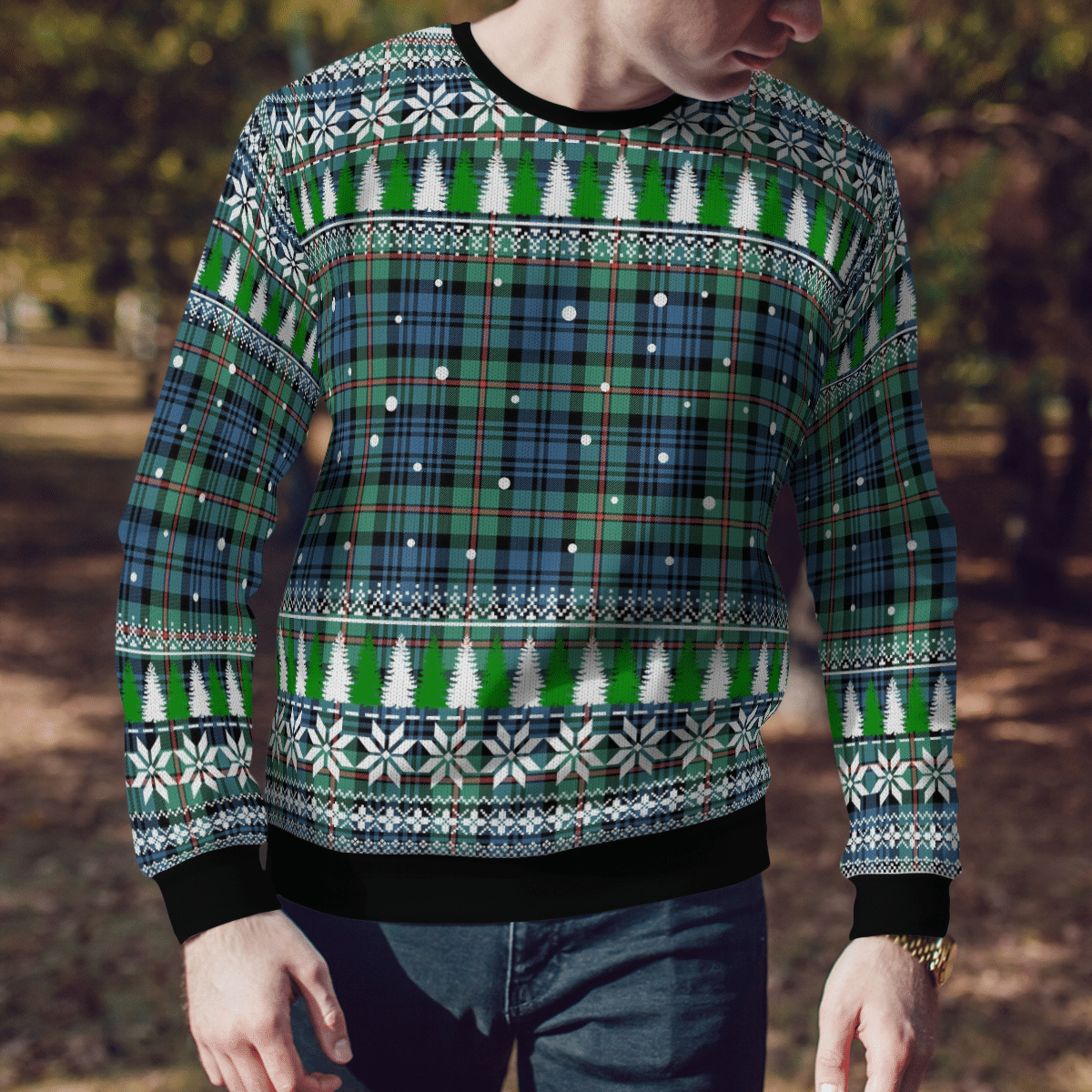 Clan MacKinlay Ancient Tartan Christmas Ugly Sweater NC16 MacKinlay Ancient Tartan Tartan Ugly Sweater   