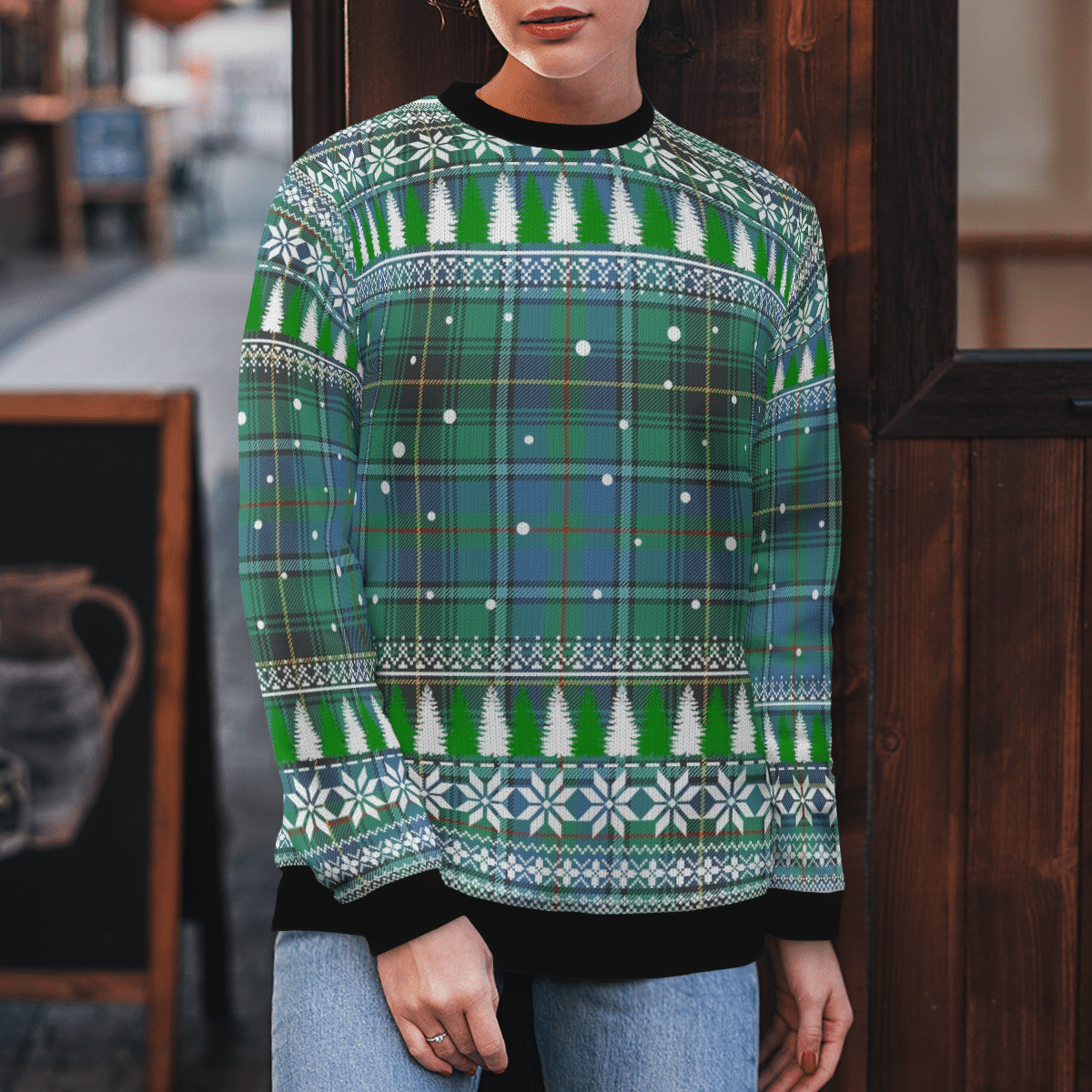 Clan MacInnes Ancient Tartan Christmas Ugly Sweater RU98 MacInnes Ancient Tartan Tartan Ugly Sweater   