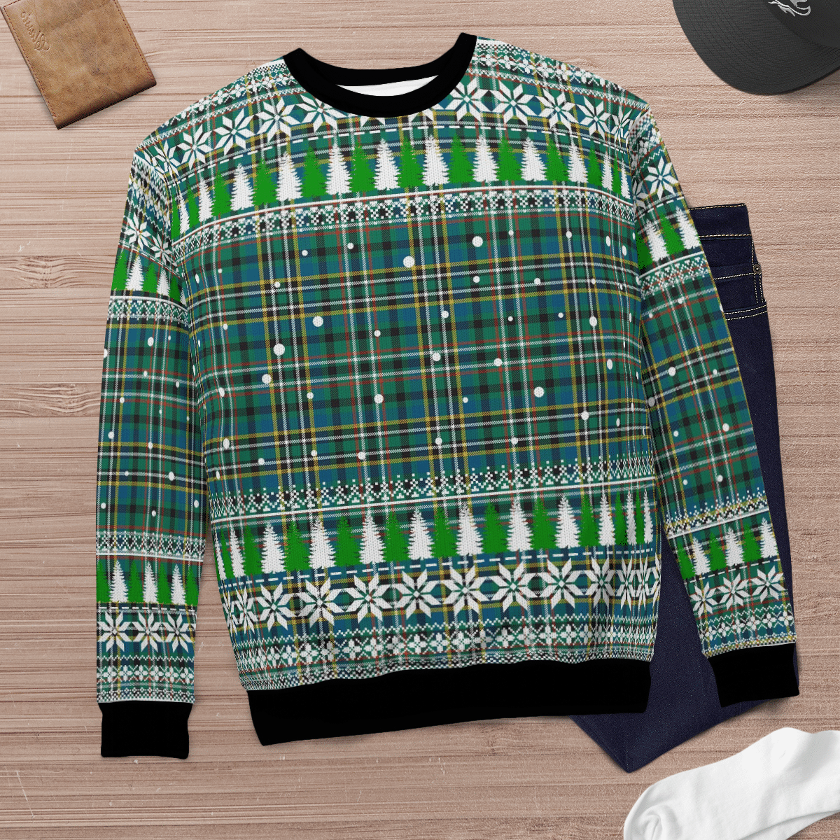 Clan Scott Green Ancient Tartan Christmas Ugly Sweater VK68 Scott Green Ancient Tartan Tartan Ugly Sweater   