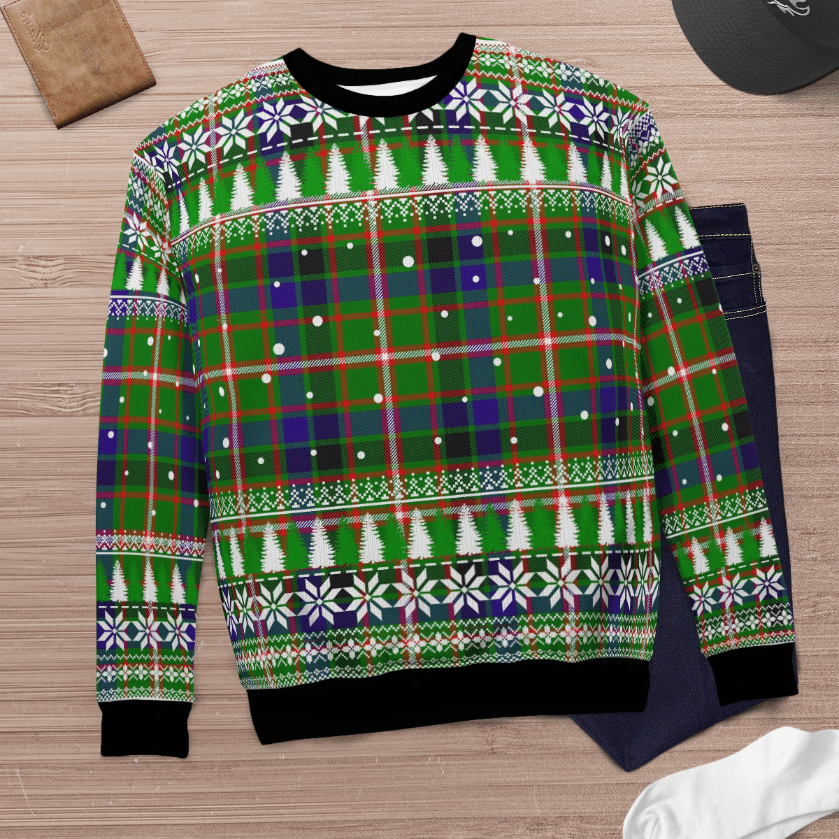 Clan Reid Green Tartan Christmas Ugly Sweater SV30 Reid Green Tartan Tartan Ugly Sweater   