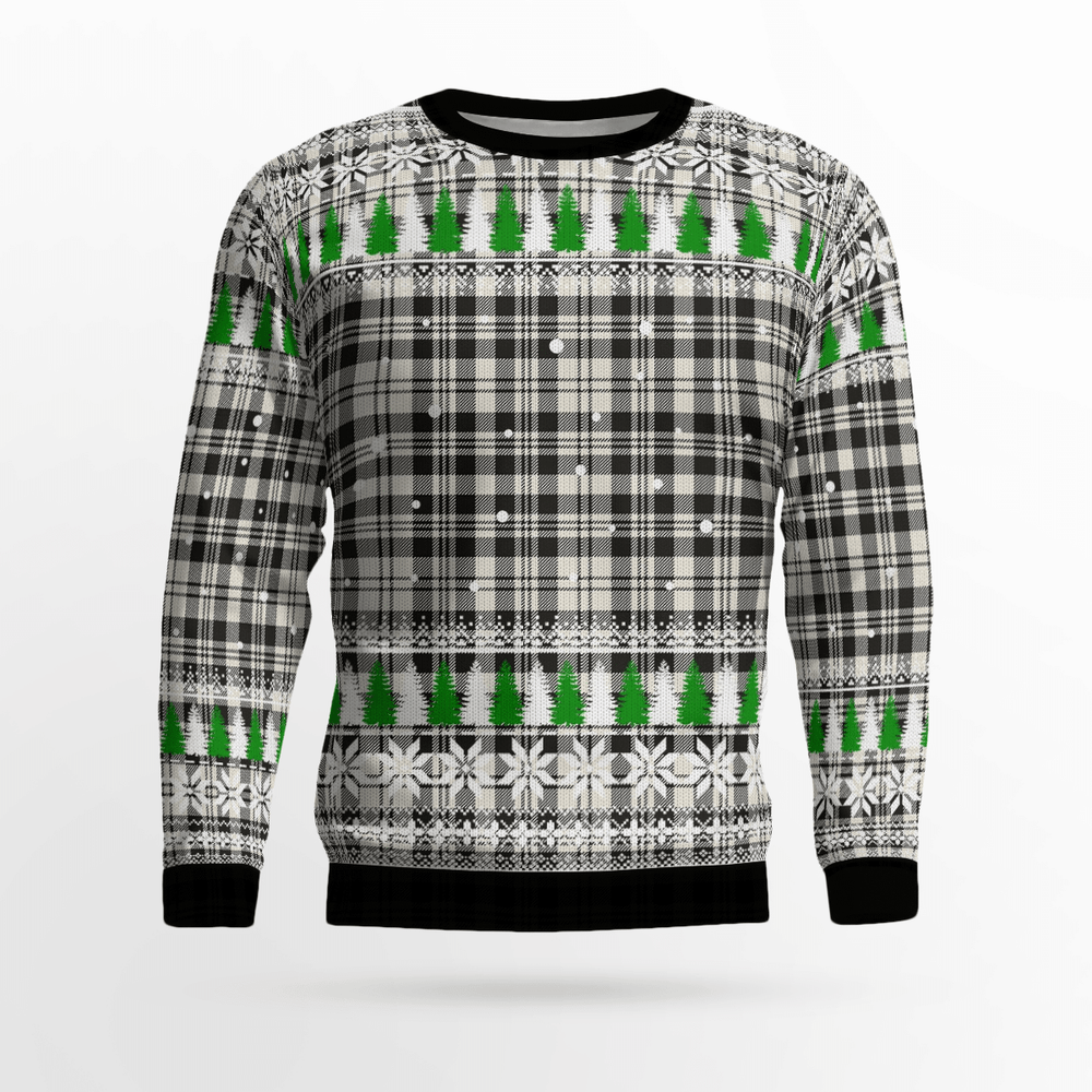 Clan Scott Black & White Ancient Tartan Christmas Ugly Sweater ME48 Scott Black & White Ancient Tartan Tartan Ugly Sweater   