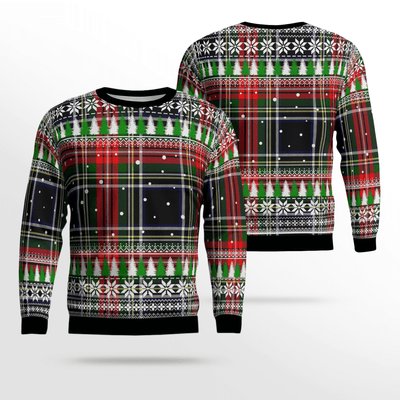 Clan Stewart Black Tartan Christmas Ugly Sweater ED30