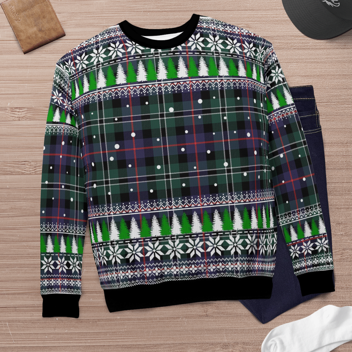 Clan Rose Hunting Modern Tartan Christmas Ugly Sweater SD24 Rose Hunting Modern Tartan Tartan Ugly Sweater   