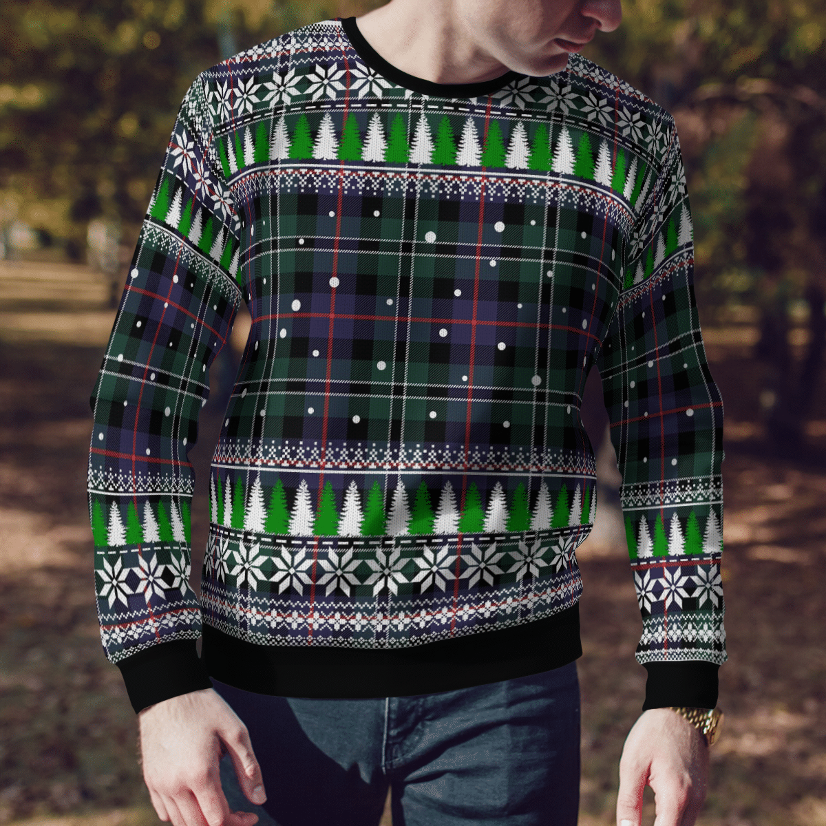 Clan Rose Hunting Modern Tartan Christmas Ugly Sweater SD24 Rose Hunting Modern Tartan Tartan Ugly Sweater   