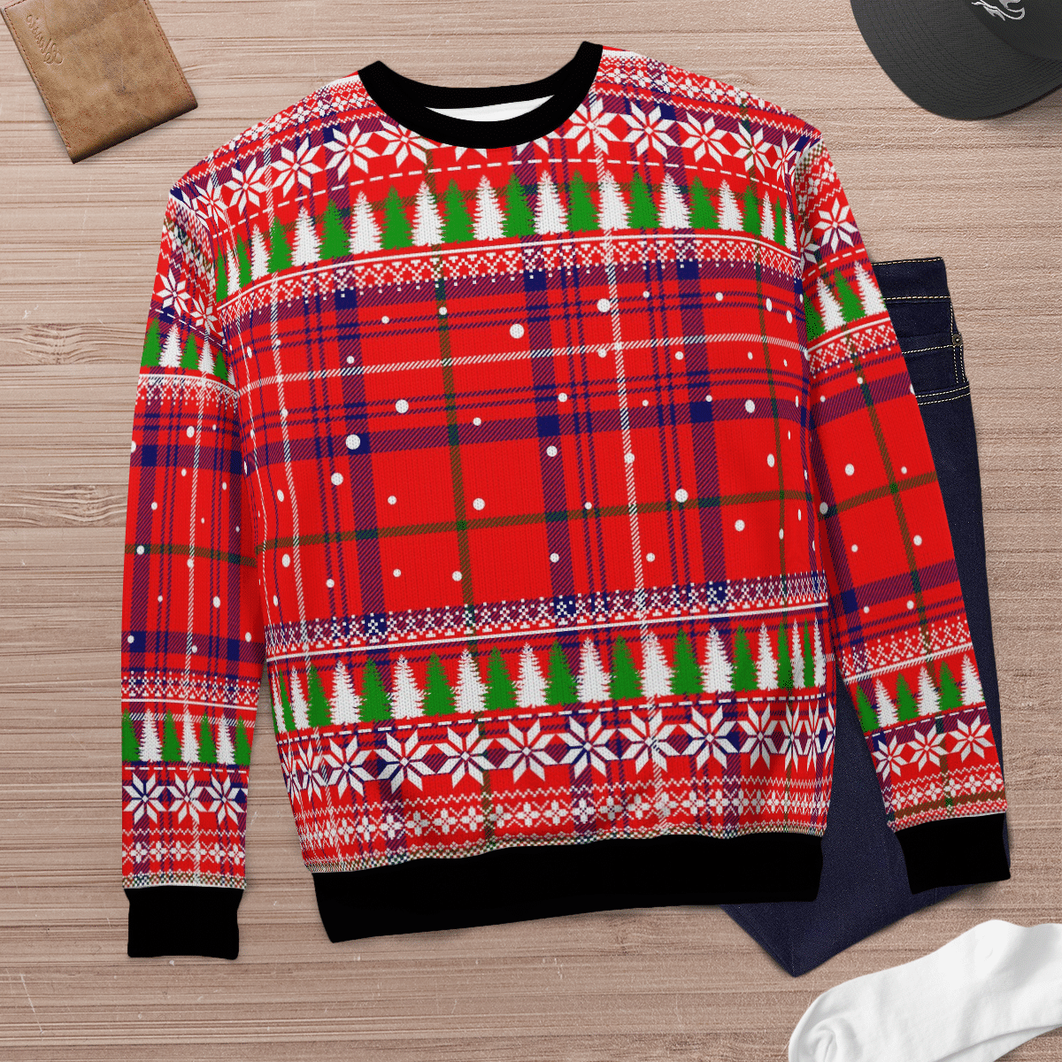 Clan Rose Tartan Christmas Ugly Sweater SM77 Rose Tartan Tartan Ugly Sweater   