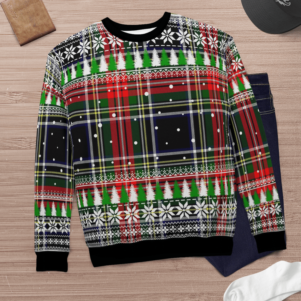 Clan Stewart Black Tartan Christmas Ugly Sweater ED30 Stewart Black Tartan Tartan Ugly Sweater   