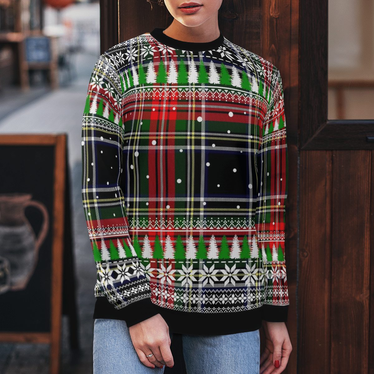 Clan Stewart Black Tartan Christmas Ugly Sweater ED30 Stewart Black Tartan Tartan Ugly Sweater   