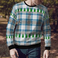 Clan Stewart Muted Blue Tartan Christmas Ugly Sweater AC75 Stewart Muted Blue Tartan Tartan Ugly Sweater   