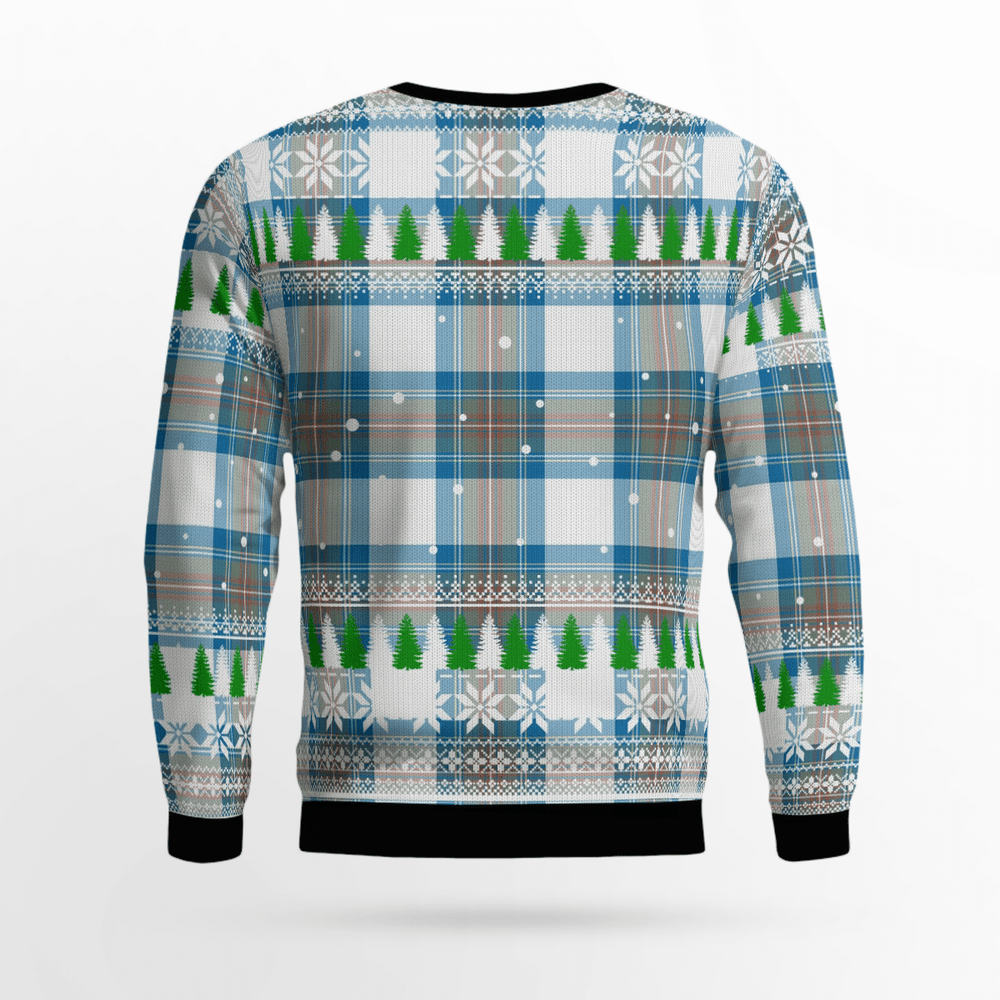 Clan Stewart Muted Blue Tartan Christmas Ugly Sweater AC75 Stewart Muted Blue Tartan Tartan Ugly Sweater   
