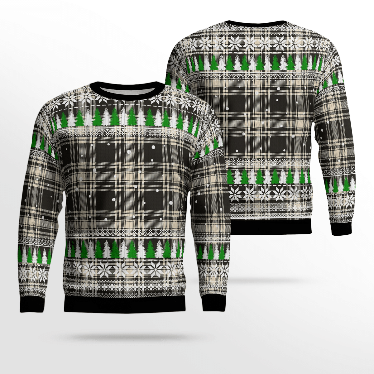 Clan Menzies Black & White Ancient Tartan Christmas Ugly Sweater DH18 Menzies Black & White Ancient Tartan Tartan Ugly Sweater   