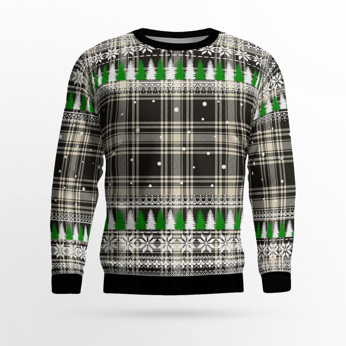 Clan Menzies Black & White Ancient Tartan Christmas Ugly Sweater DH18 Menzies Black & White Ancient Tartan Tartan Ugly Sweater   