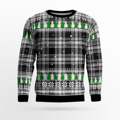 Clan Menzies Black & White Modern Tartan Christmas Ugly Sweater PN26 Menzies Black & White Modern Tartan Tartan Ugly Sweater   