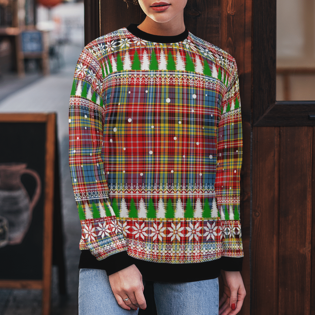 Clan Ogilvie of Airlie Ancient Tartan Christmas Ugly Sweater JP60 Ogilvie of Airlie Ancient Tartan Tartan Ugly Sweater   