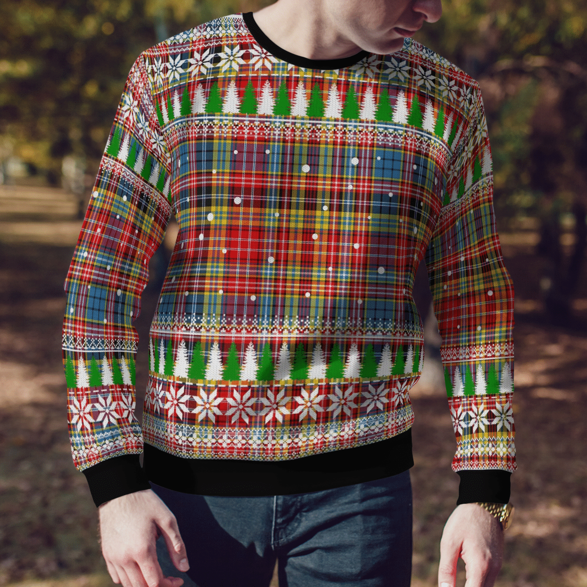 Clan Ogilvie of Airlie Ancient Tartan Christmas Ugly Sweater JP60 Ogilvie of Airlie Ancient Tartan Tartan Ugly Sweater   