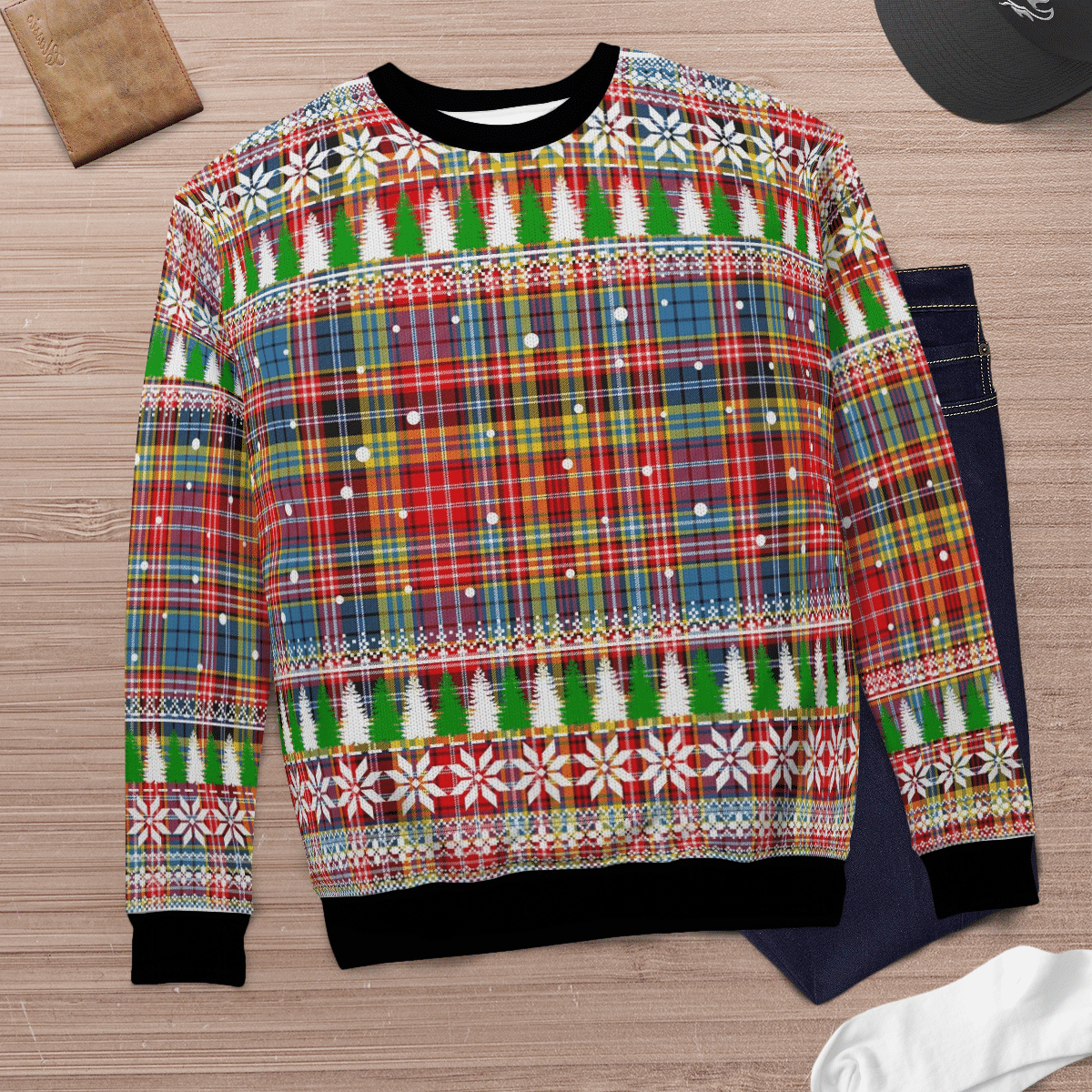 Clan Ogilvie of Airlie Ancient Tartan Christmas Ugly Sweater JP60 Ogilvie of Airlie Ancient Tartan Tartan Ugly Sweater   