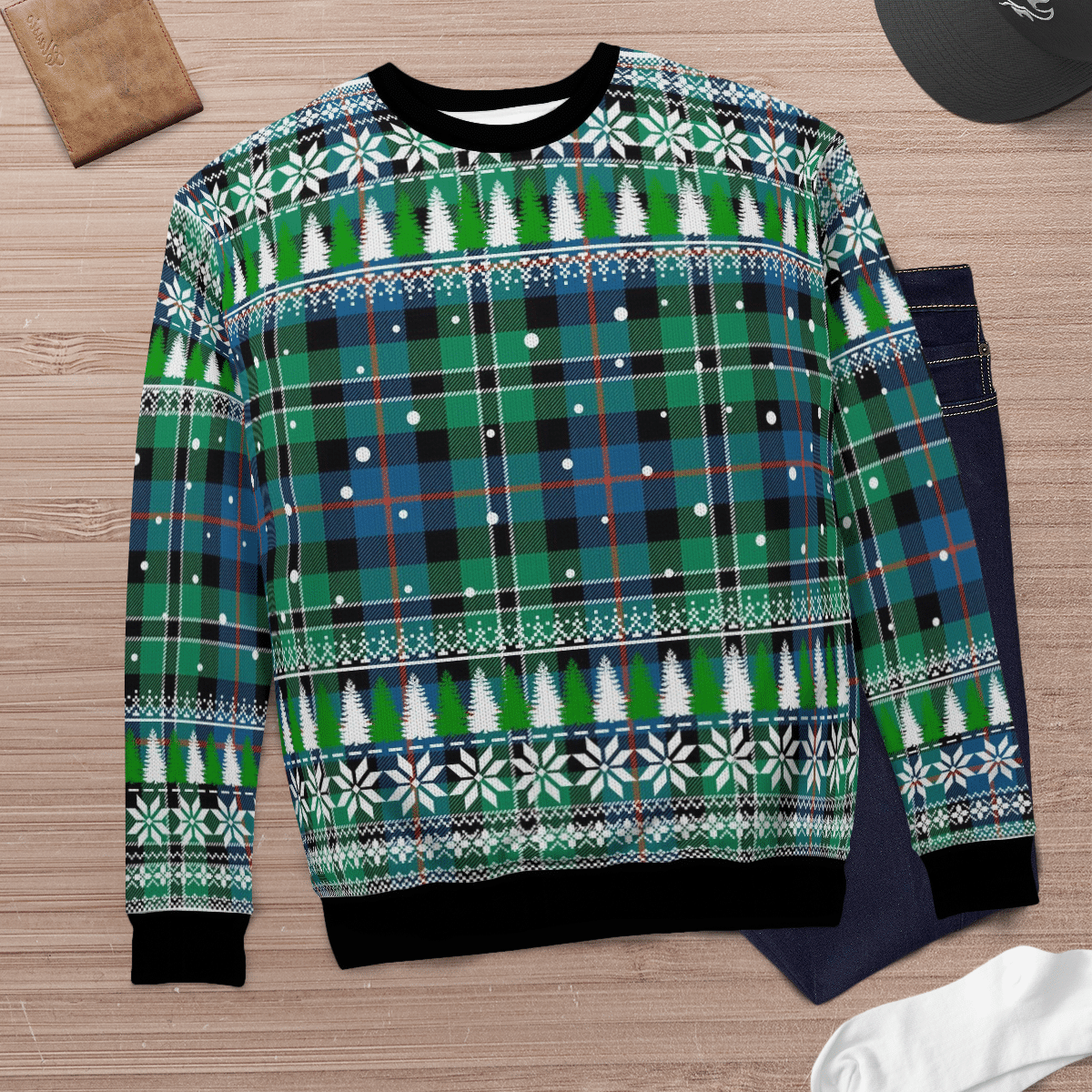 Clan Rose Hunting Ancient Tartan Christmas Ugly Sweater IB57 Rose Hunting Ancient Tartan Tartan Ugly Sweater   