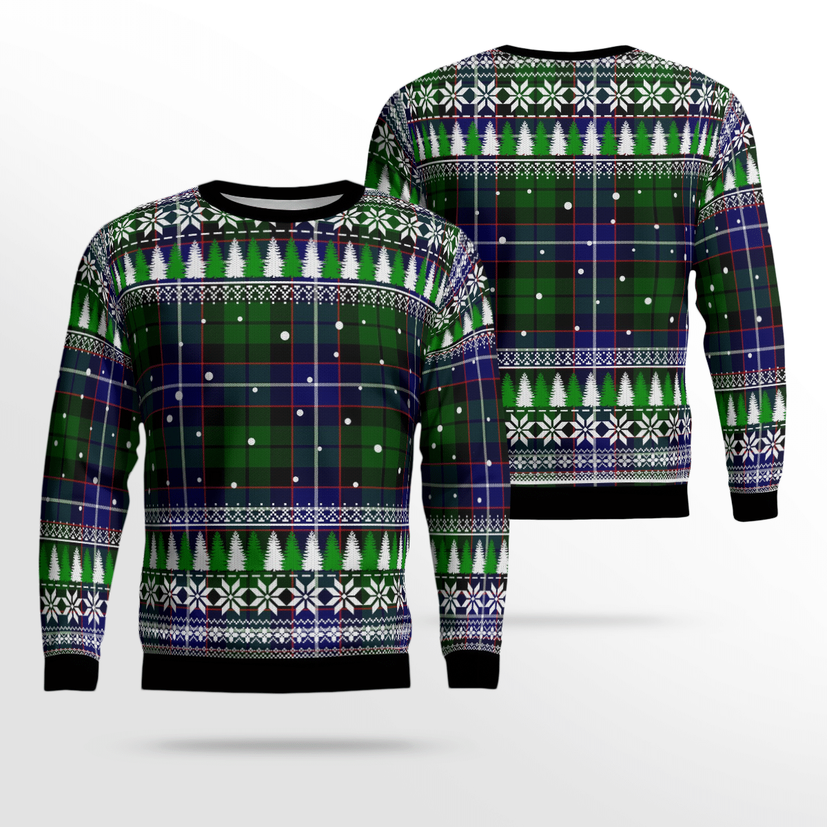 Clan Russell Modern Tartan Christmas Ugly Sweater EO50 Russell Modern Tartan Tartan Ugly Sweater   
