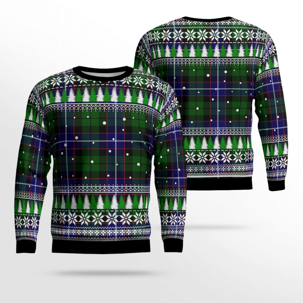 Clan Russell Modern Tartan Christmas Ugly Sweater EO50 Russell Modern Tartan Tartan Ugly Sweater   