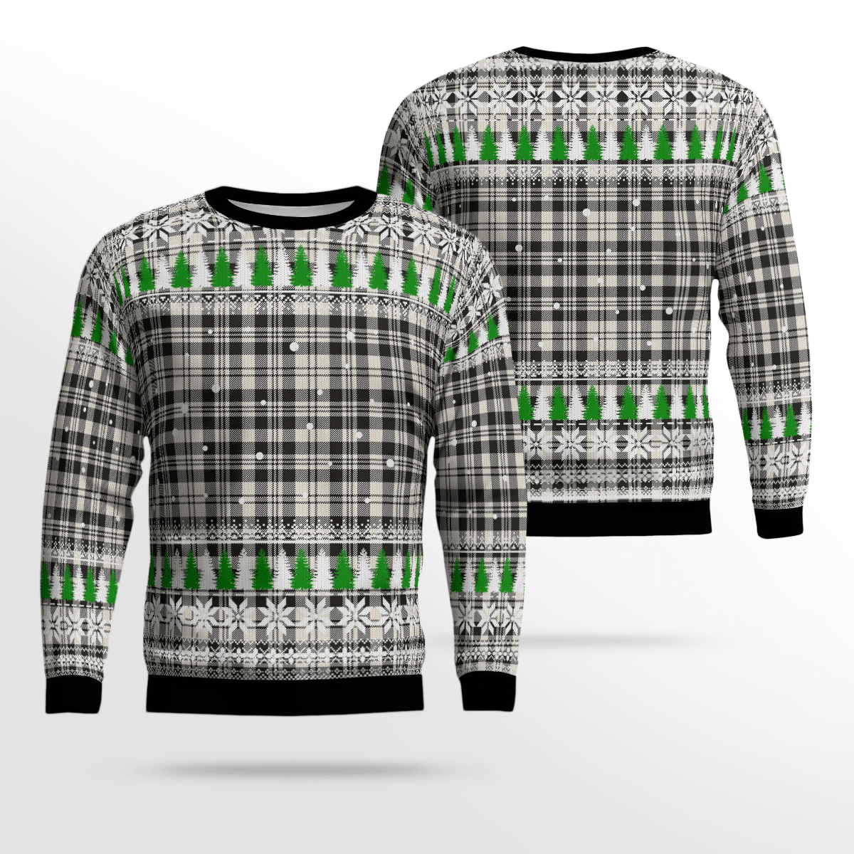 Clan Scott Black & White Ancient Tartan Christmas Ugly Sweater EI93 Scott Black & White Ancient Tartan Tartan Ugly Sweater   