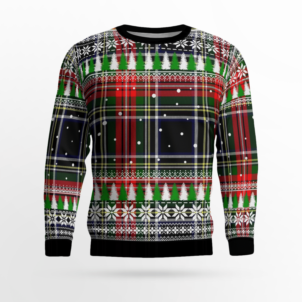Clan Stewart Black Tartan Christmas Ugly Sweater HO68 Stewart Black Tartan Tartan Ugly Sweater   