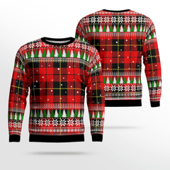Clan Wallace Hunting Red Tartan Christmas Ugly Sweater XM83 Wallace Hunting Red Tartan Tartan Ugly Sweater   