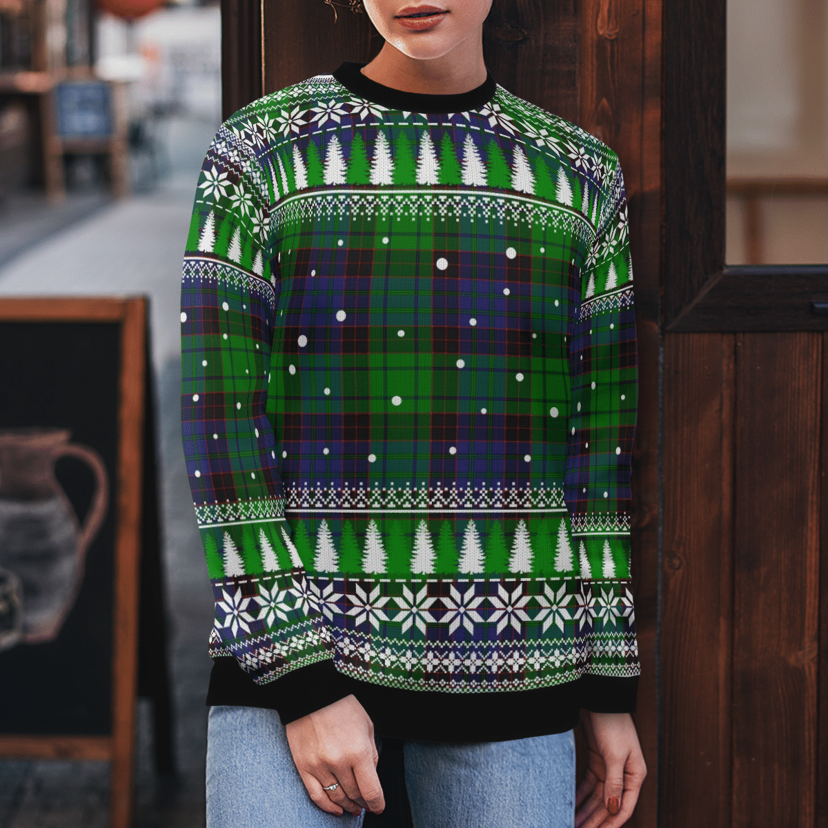 Clan Stewart Old Modern Tartan Christmas Ugly Sweater VR43 Stewart Old Modern Tartan Tartan Ugly Sweater   