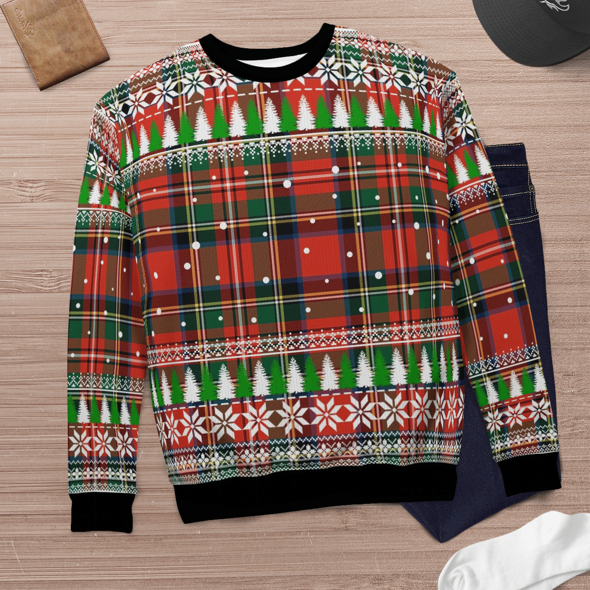 Clan Stewart Royal Modern Tartan Christmas Ugly Sweater AU39 Stewart Royal Modern Tartan Tartan Ugly Sweater   