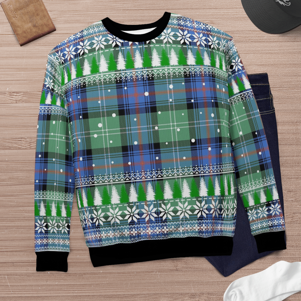 Clan Sutherland Old Ancient Tartan Christmas Ugly Sweater ES86 Sutherland Old Ancient Tartan Tartan Ugly Sweater   