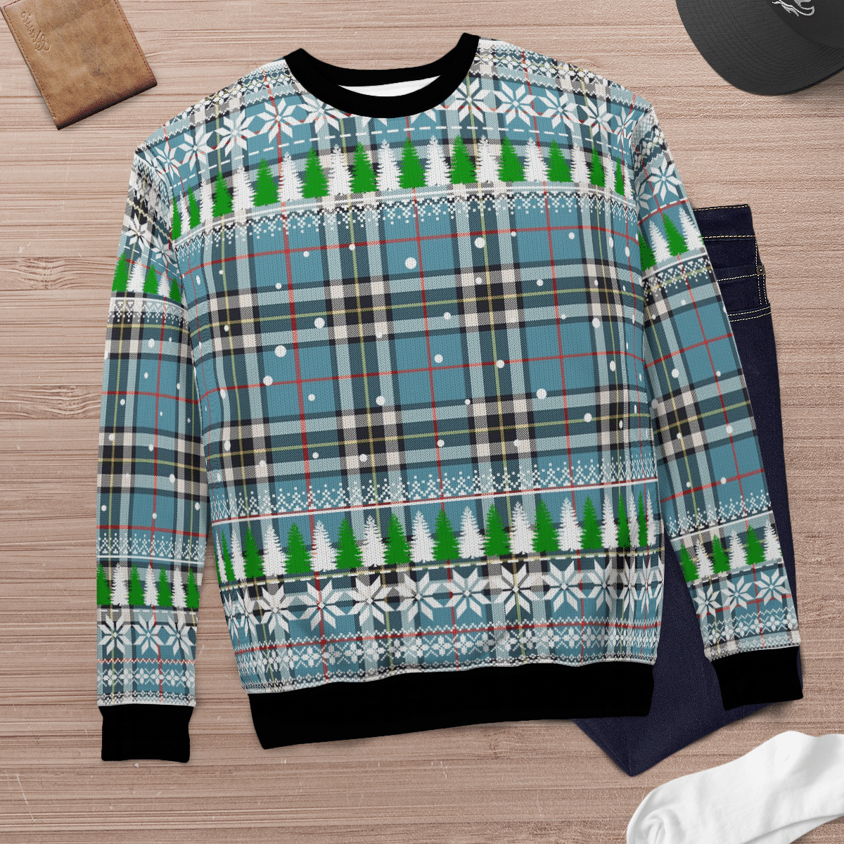 Clan Thomson Tartan Christmas Ugly Sweater HP45 Thomson Tartan Tartan Ugly Sweater   