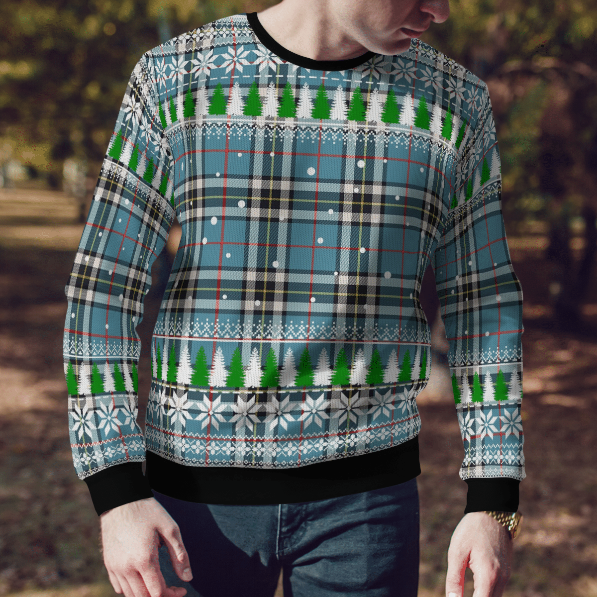 Clan Thomson Tartan Christmas Ugly Sweater HP45 Thomson Tartan Tartan Ugly Sweater   