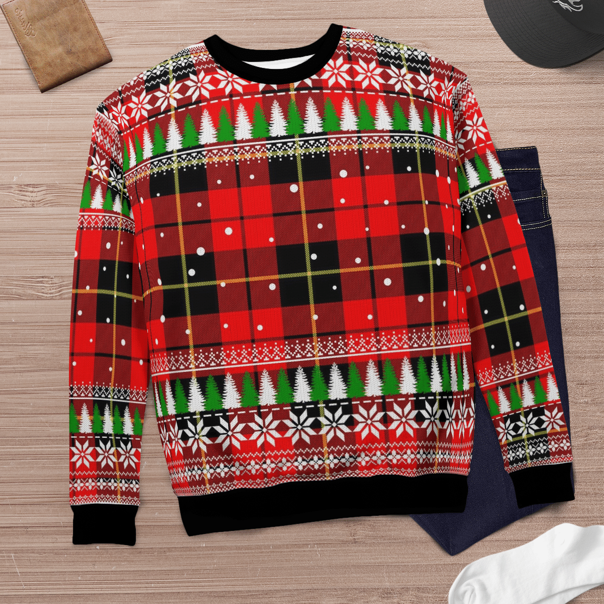 Clan Wallace Hunting Red Tartan Christmas Ugly Sweater XM83 Wallace Hunting Red Tartan Tartan Ugly Sweater   