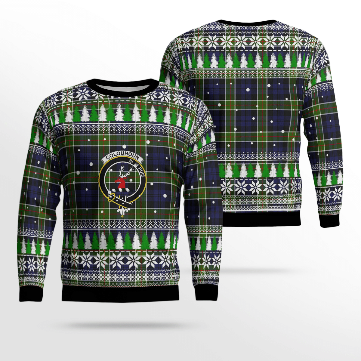 Clan Colquhoun Crest Tartan Christmas Ugly Sweater HK28 Colquhoun Crest Tartan Tartan Ugly Sweater   