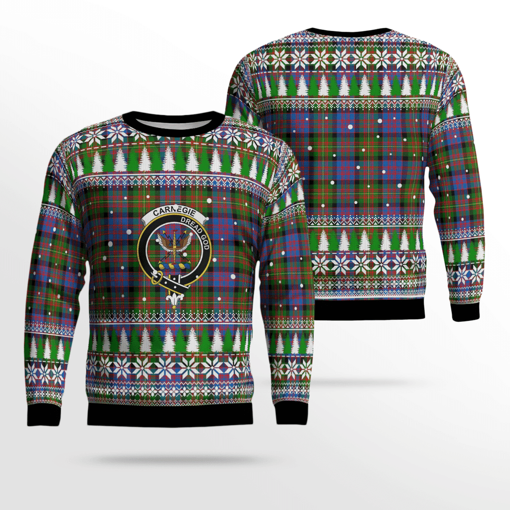 Clan Carnegie Ancient Crest Tartan Christmas Ugly Sweater AR14 Carnegie Ancient Crest Tartan Tartan Ugly Sweater   